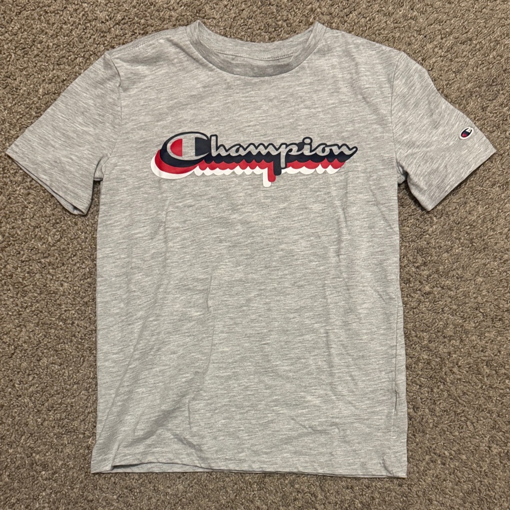 Champion Kids Heather Gray Logo Tee